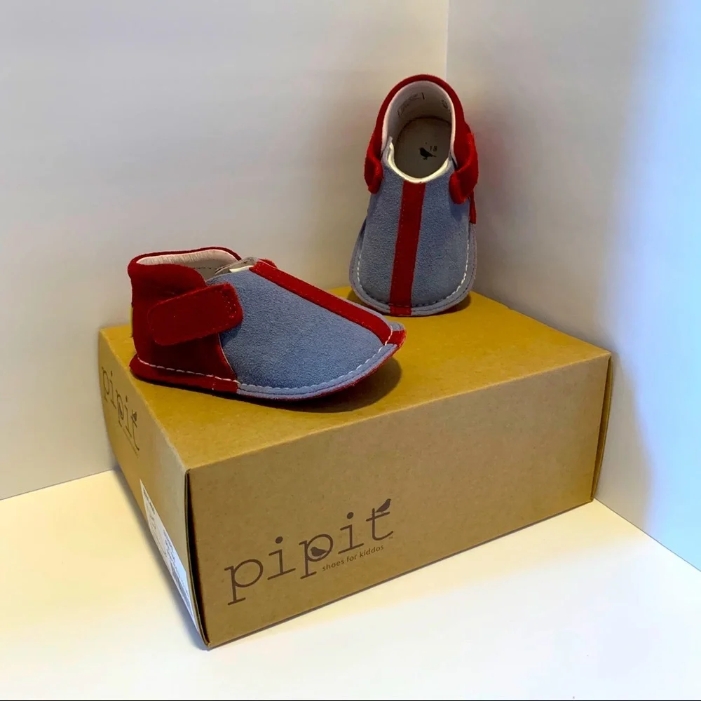 PIPIT $55 Suede Leather Designer Shoes Infant Crib Walking Balance Toddler Shoe